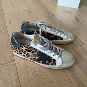 Golden goose superstar leopard print sneaker